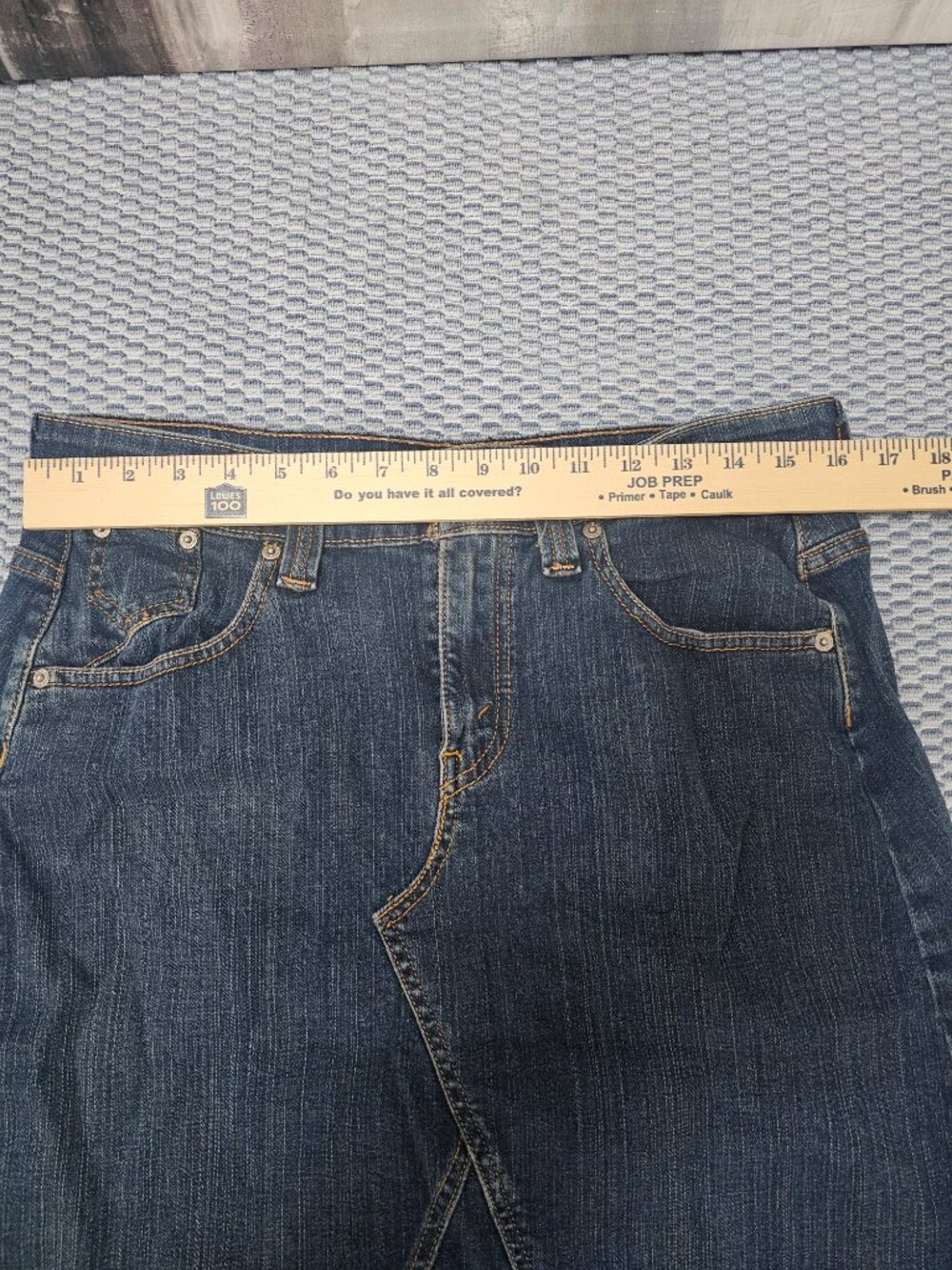 Levis Vintage Y2K Year 0407 Dark Wash Denim Midi Skirt - Size 8 - Picture 5 of 6